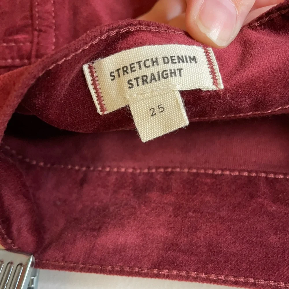 NWT Madewell Stretch Velveteen Straight Zip Mini Skirt in Burgundy